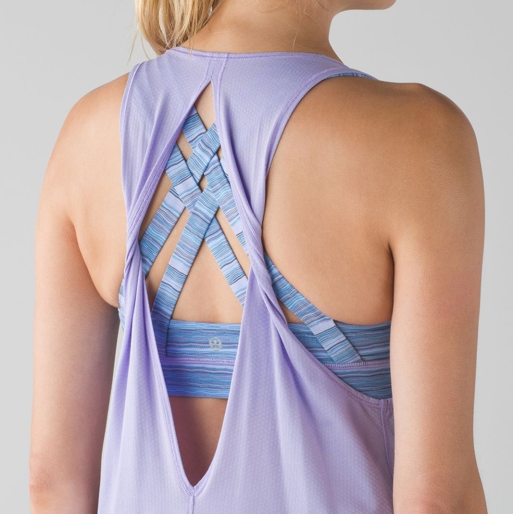 Lululemon lavender purple built in bra twist tank